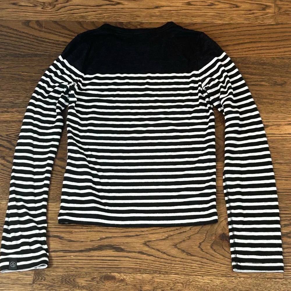 rag & bone Navy and White Striped Long Sleeve Top - Picture 7 of 8